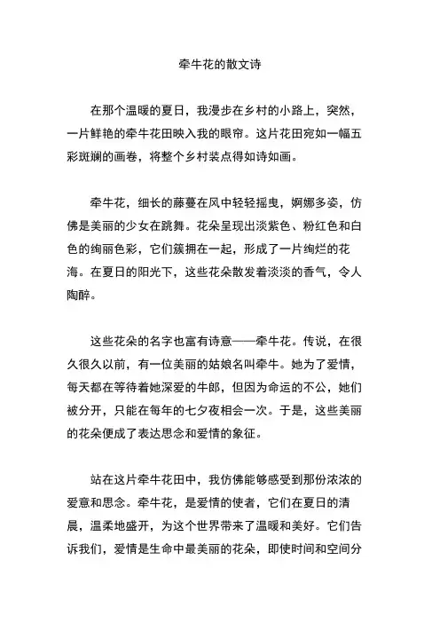 牵牛花的散文诗