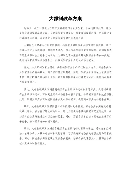 大部制改革方案