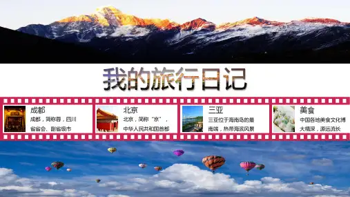简约简洁旅游摄影旅行日记相册纪念动态PPT模板课件