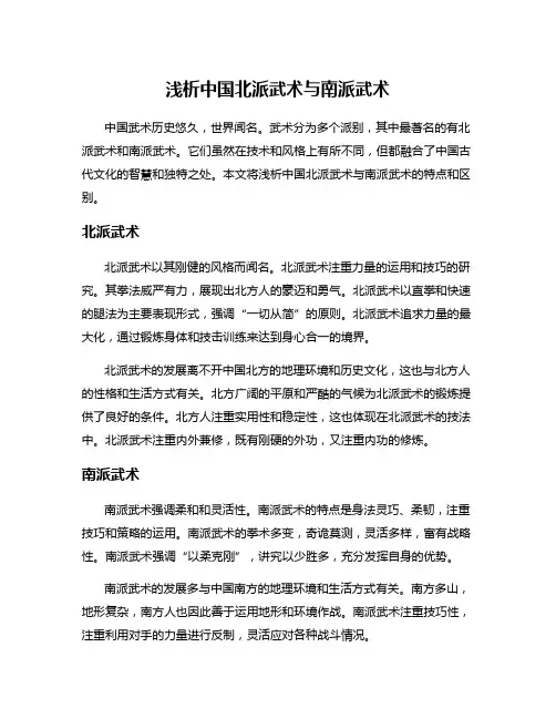 浅析中国北派武术与南派武术