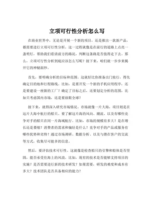 立项可行性分析怎么写
