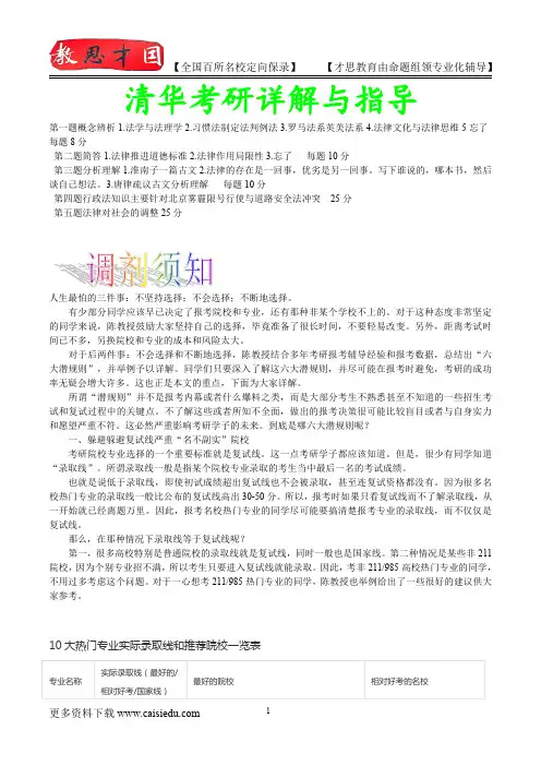 2016年清华大学法学考研,真题解析,复试笔记,考研真题,心得分享,考研笔记,考研经验