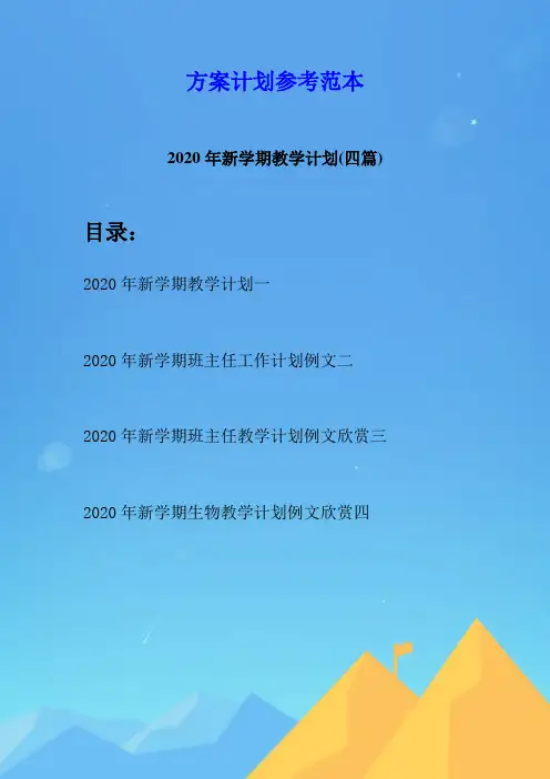 2020年新学期教学计划(四篇)
