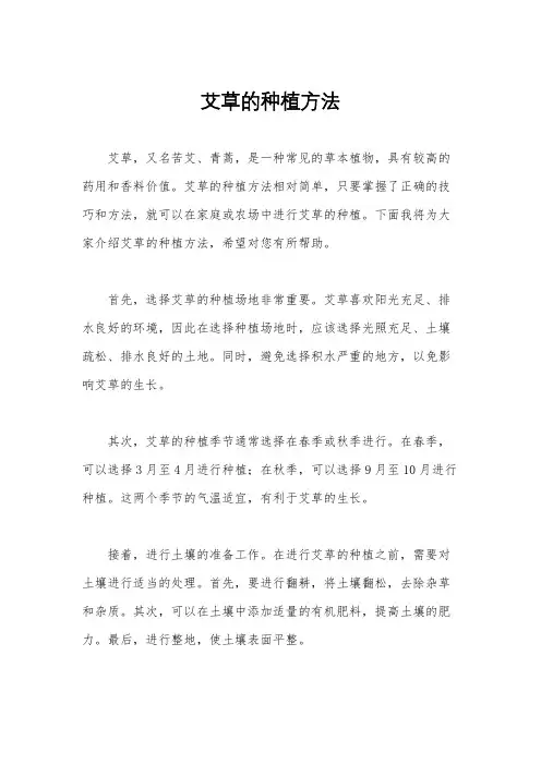 艾草的种植方法