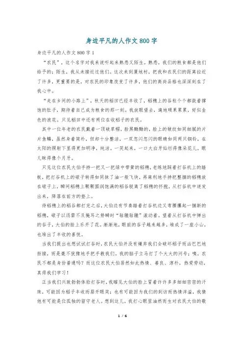 身边平凡的人作文800字