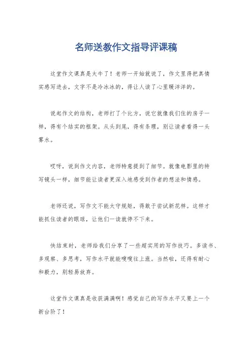 名师送教作文指导评课稿