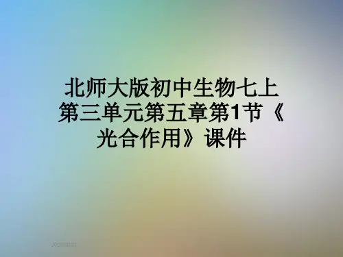 北师大版初中生物七上第三单元第五章第1节《光合作用》课件