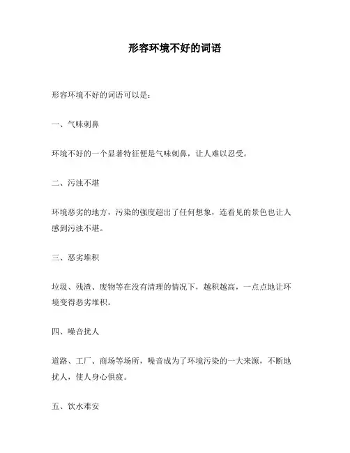 形容环境不好的词语
