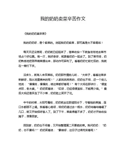 我的奶奶卖菜辛苦作文
