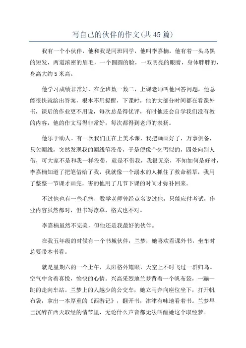 写自己的伙伴的作文(共45篇)