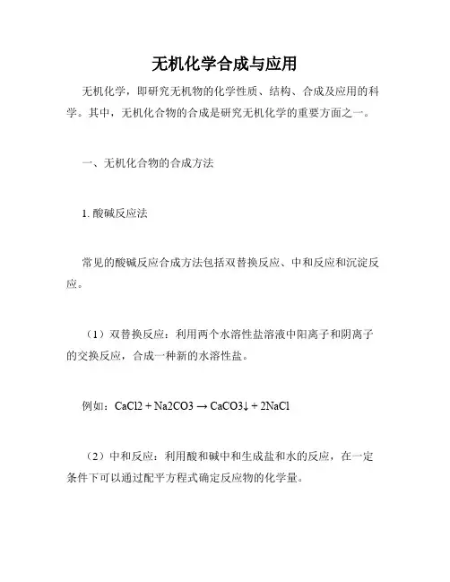 无机化学合成与应用