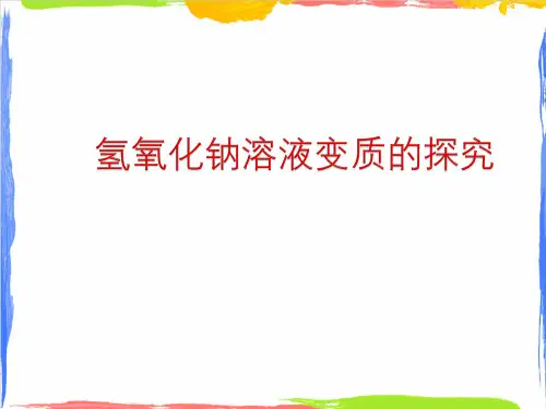 2024学年江西中考专题化学氢氧化钠变质问题的探究