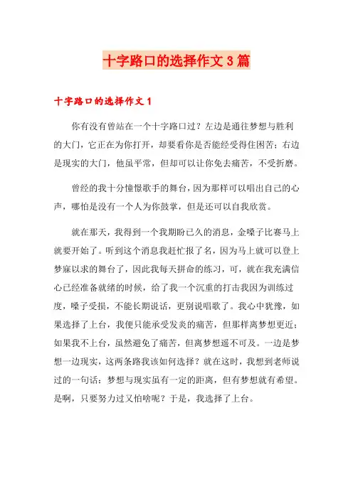 十字路口的选择作文3篇