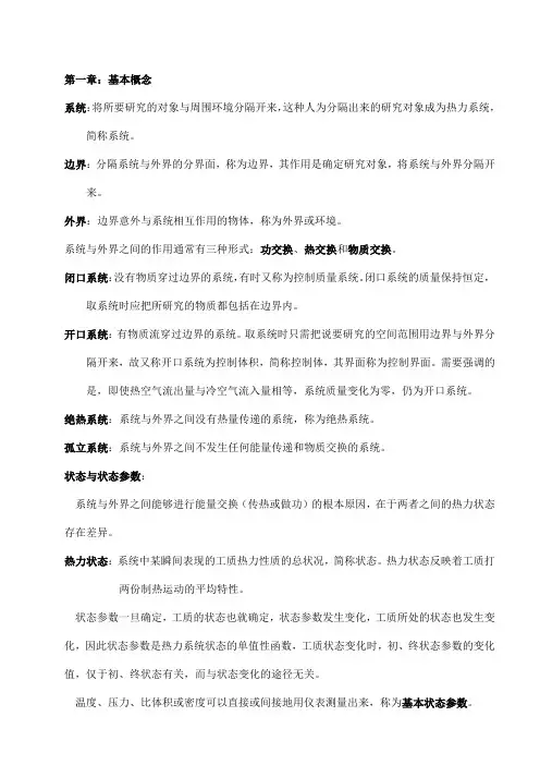 第五版工程热力学复习