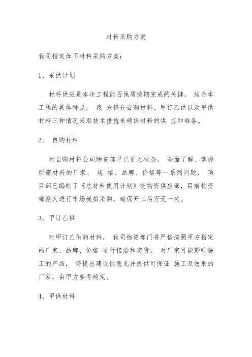 材料采购方案