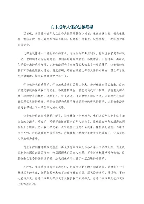 向未成年人保护法读后感
