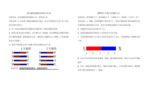 探究磁铁磁极间的相互作用