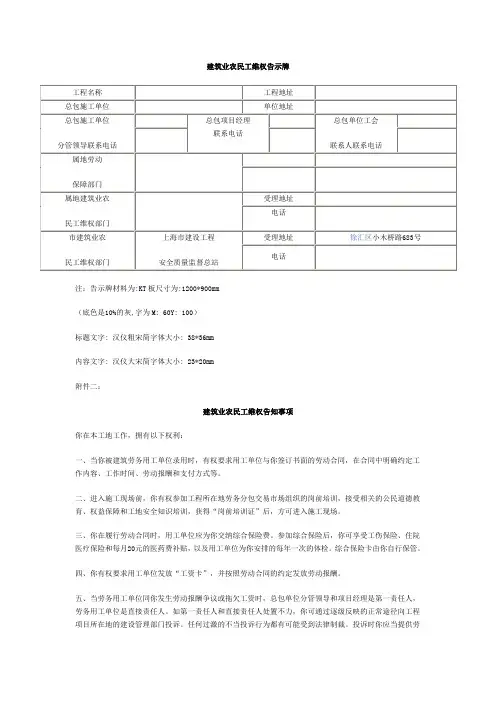 农民工维权告示牌