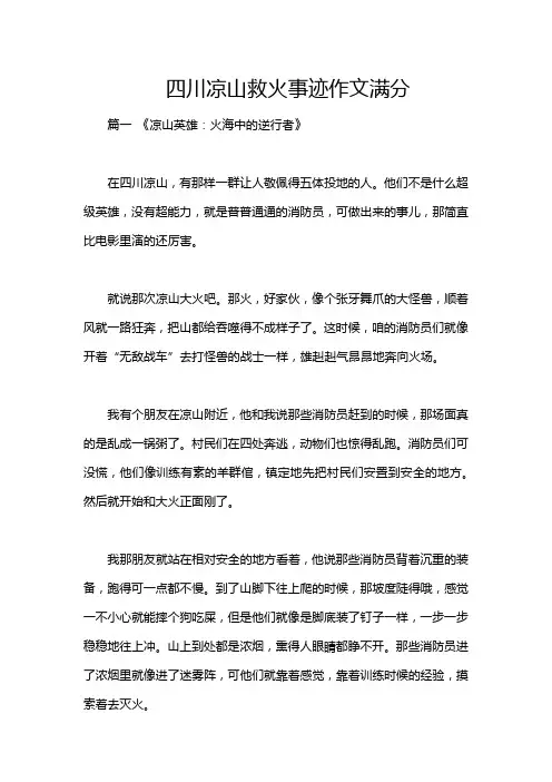 四川凉山救火事迹作文满分