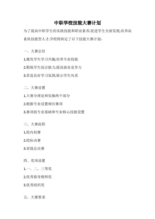 中职学校技能大赛计划