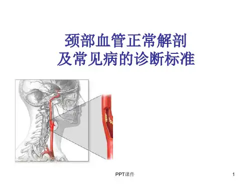 颈部血管超声正常解剖及常见病的超声诊断标准--ppt课件精选全文