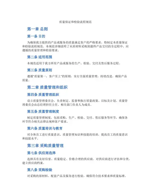 质量保证和检验流程规范