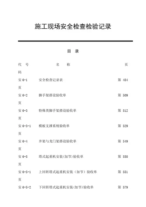 施工现场安全检查记录表
