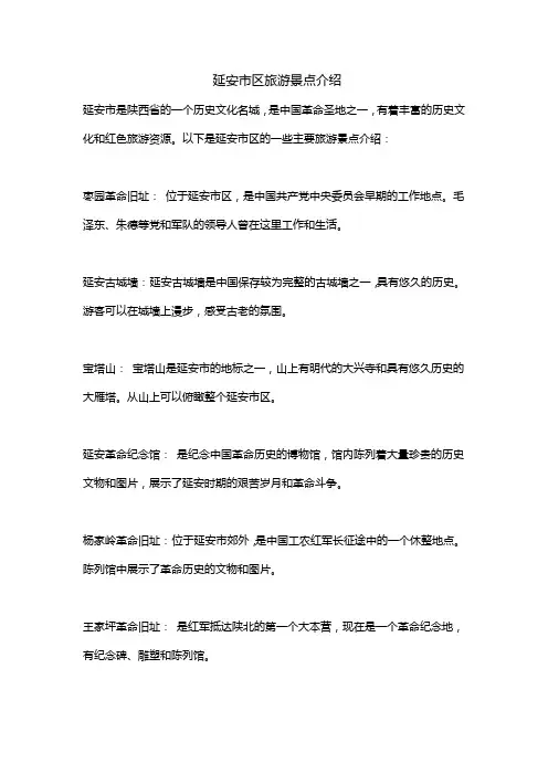 延安市区旅游景点介绍