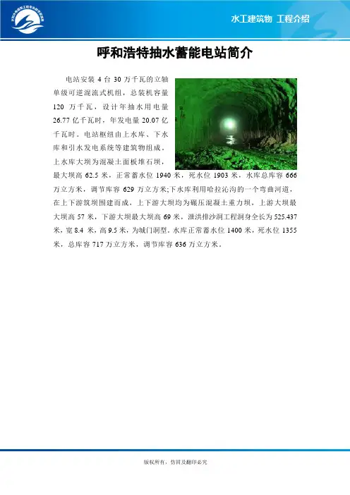呼和浩特抽水蓄能电站简介概要