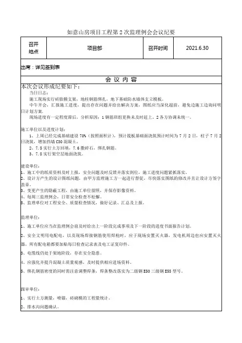 第2次监理例会