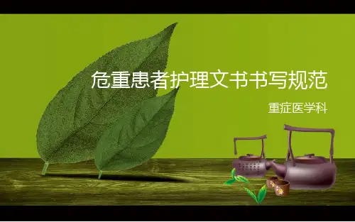 危重患者护理文书书写