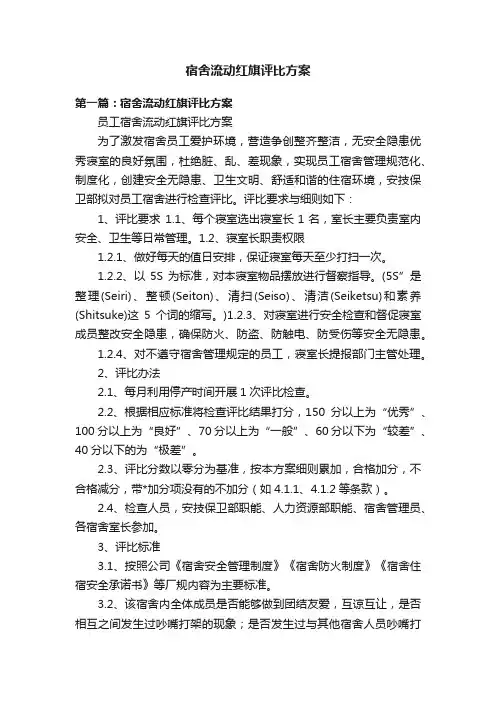 宿舍流动红旗评比方案