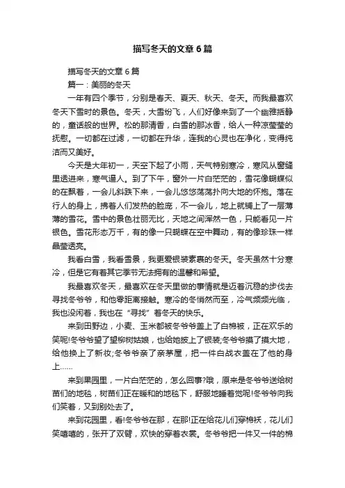 描写冬天的文章6篇