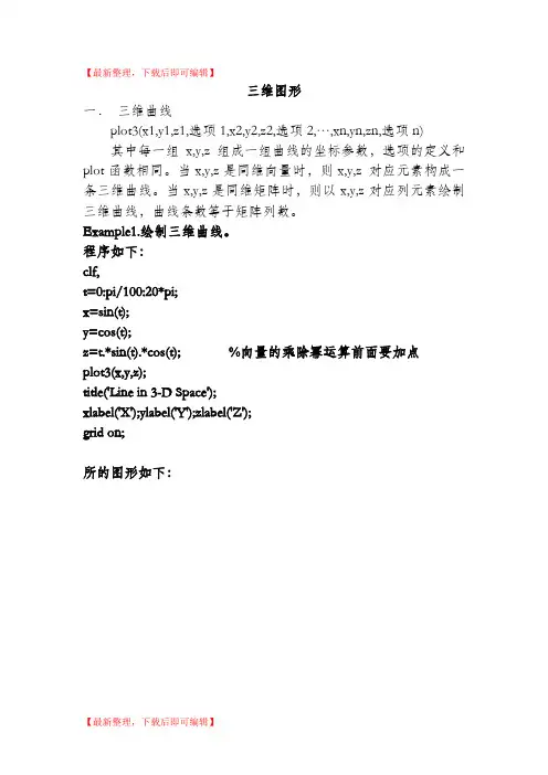 matlab  三维图形绘制实例(完整资料).doc