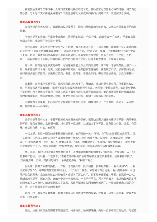 我的小提琴作文15篇