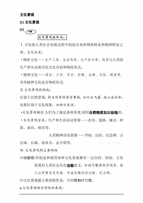 2022届高考地理一轮复习之选修文化考点归纳