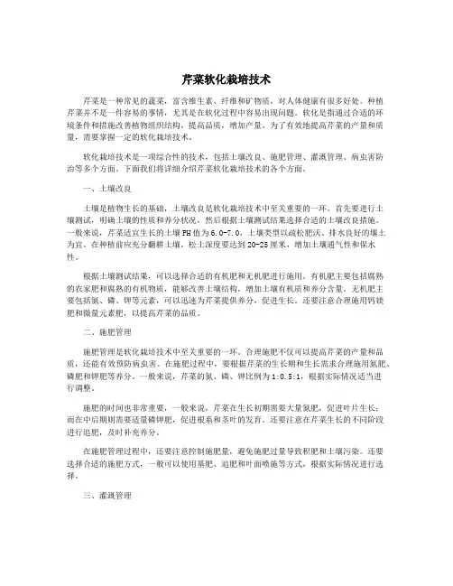芹菜软化栽培技术