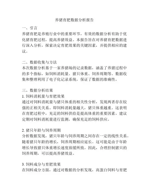 养猪育肥数据分析报告