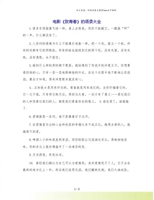电影《致青春》的语录大全.doc
