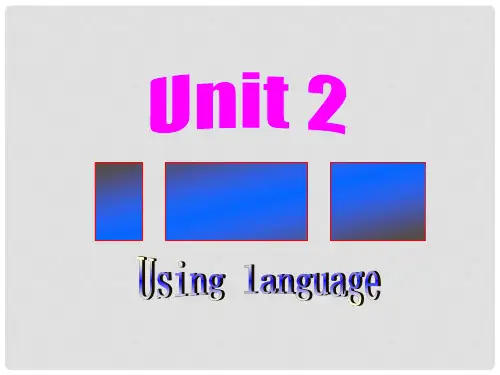 高中英语 Unit2 The Olympic Games Using language课件 新人教版必修2
