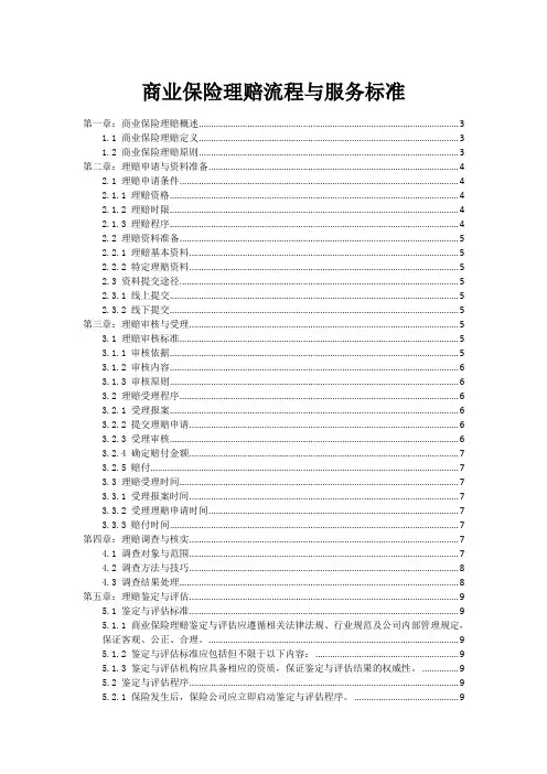 商业保险理赔流程与服务标准