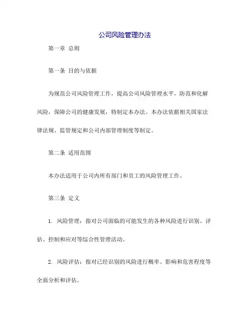 公司风险管理办法