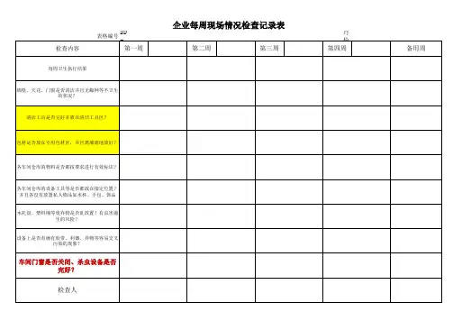 行政每周现场检查