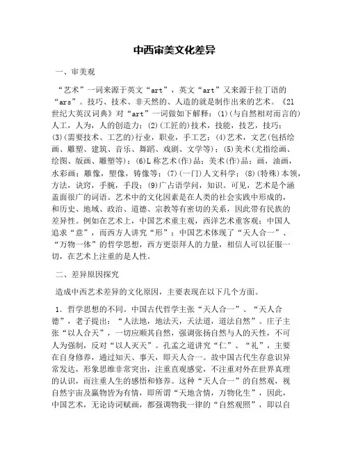 中西审美文化差异