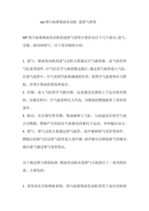 wp国六标准柴油发动机 进排气原理