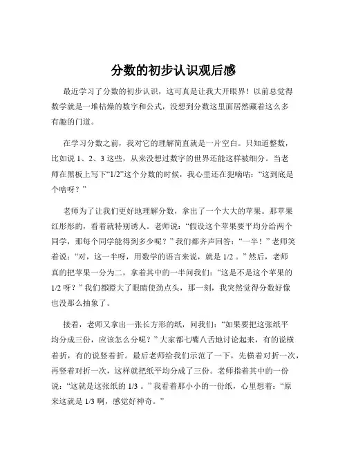 分数的初步认识观后感