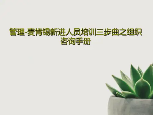 管理-麦肯锡新进人员培训三步曲之组织咨询手册共47页文档