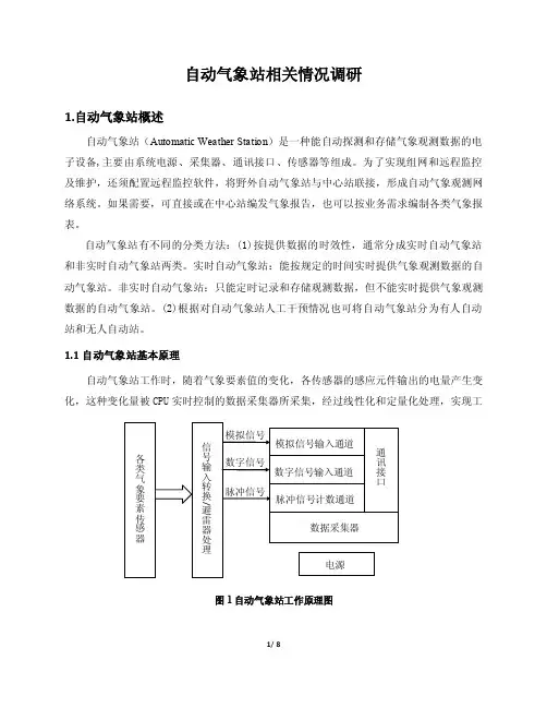 自动气象站相关情况调研