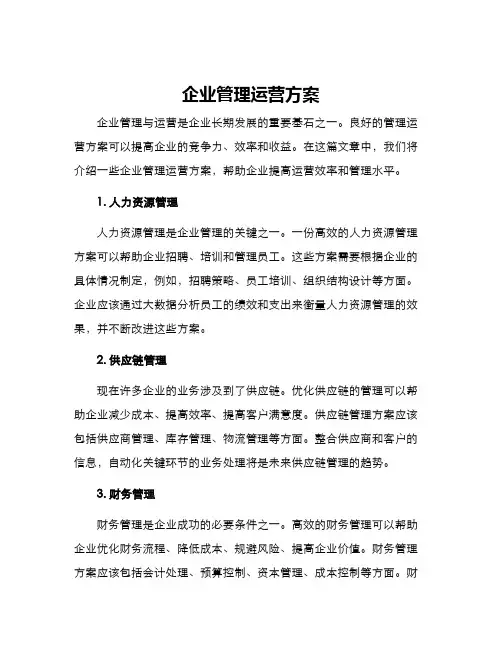 企业管理运营方案