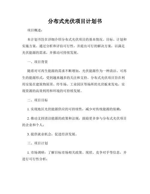 分布式光伏项目计划书